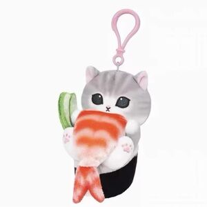 🦐🍤🍣🐱 12cm Mofusand Cat Shrimp Sushi Ebi Nigiri Costume Soft Plush Doll Keychain